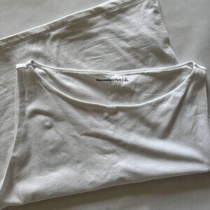 Like New Abercrombie & Fitch Cotton-Blend Seamless Fabric Boatneck Top | L White